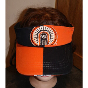 ILLINOIS FIGHTING ILLINI CHIEF Blue Orange Zephyr Golf Visor Hat Cap RARE HTF!
